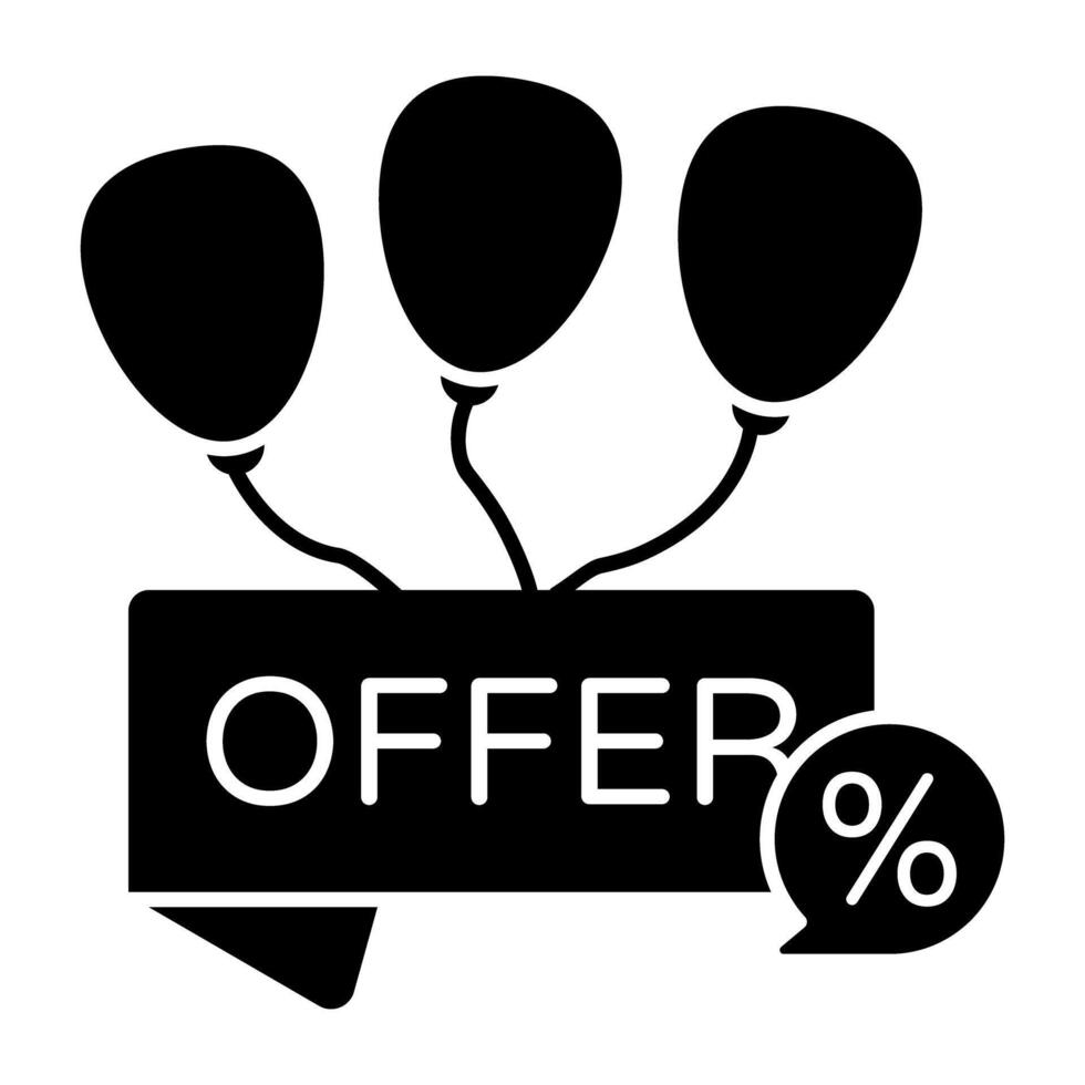 Creative design icon of offer balloons vector