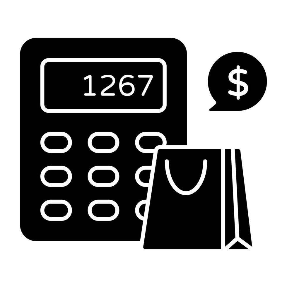 A beautiful design icon of shopping calculation vector