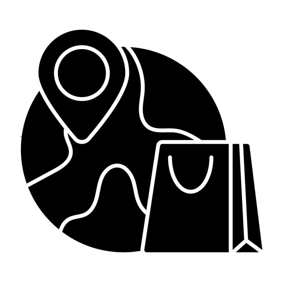 A flat design icon of global location vector