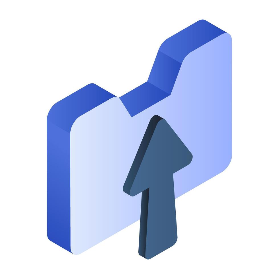 A unique design icon of folder upload vector