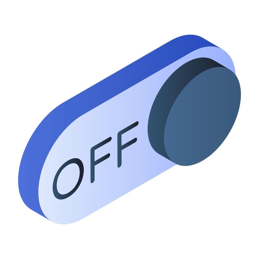 A colored design icon of off button vector