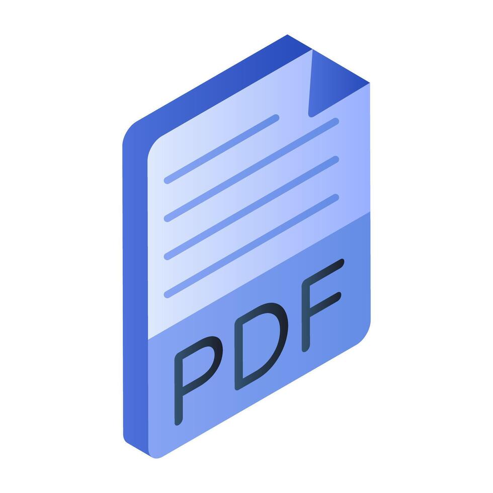 Editable design icon of pdf file vector