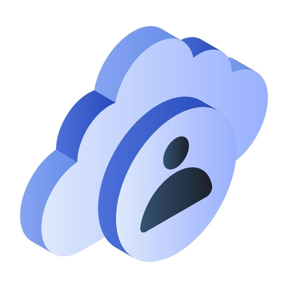 Modern design icon of cloud user vector