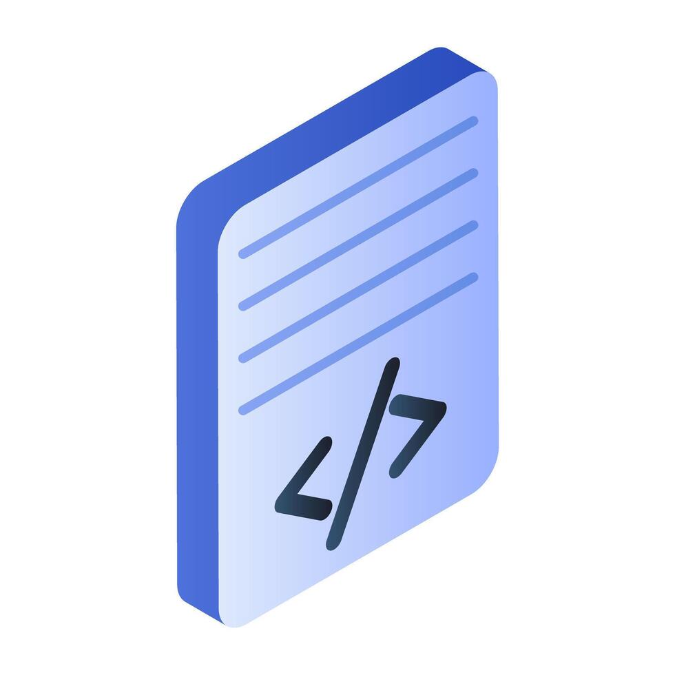 Editable design icon of coding file vector