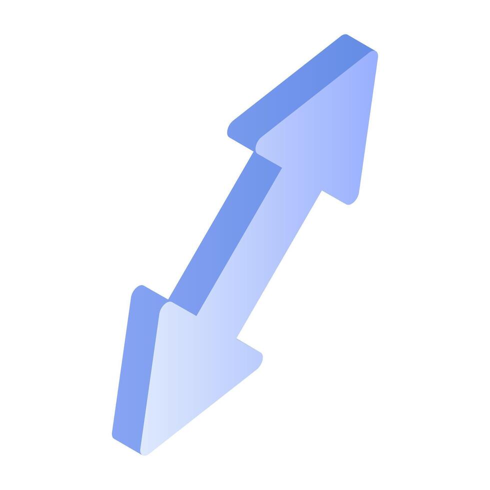 Editable isometric design of double Head arrows vector