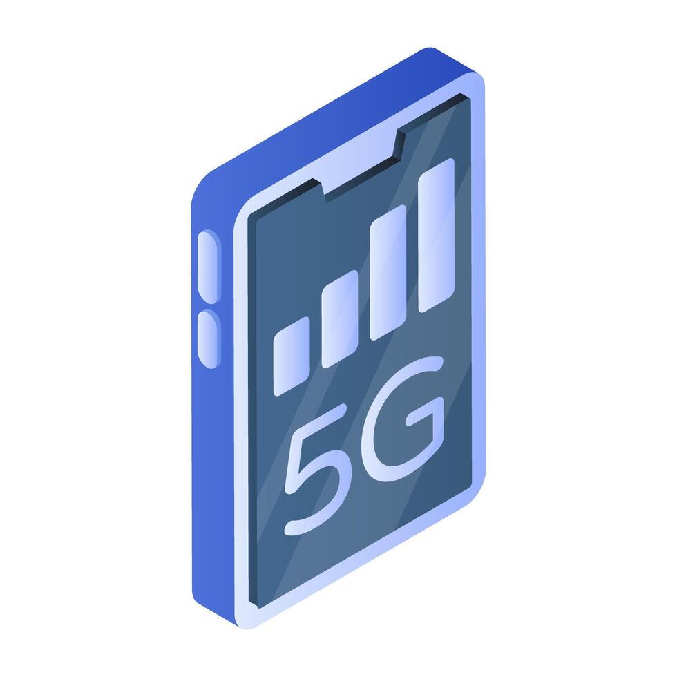 Editable design icon of mobile 5g network vector