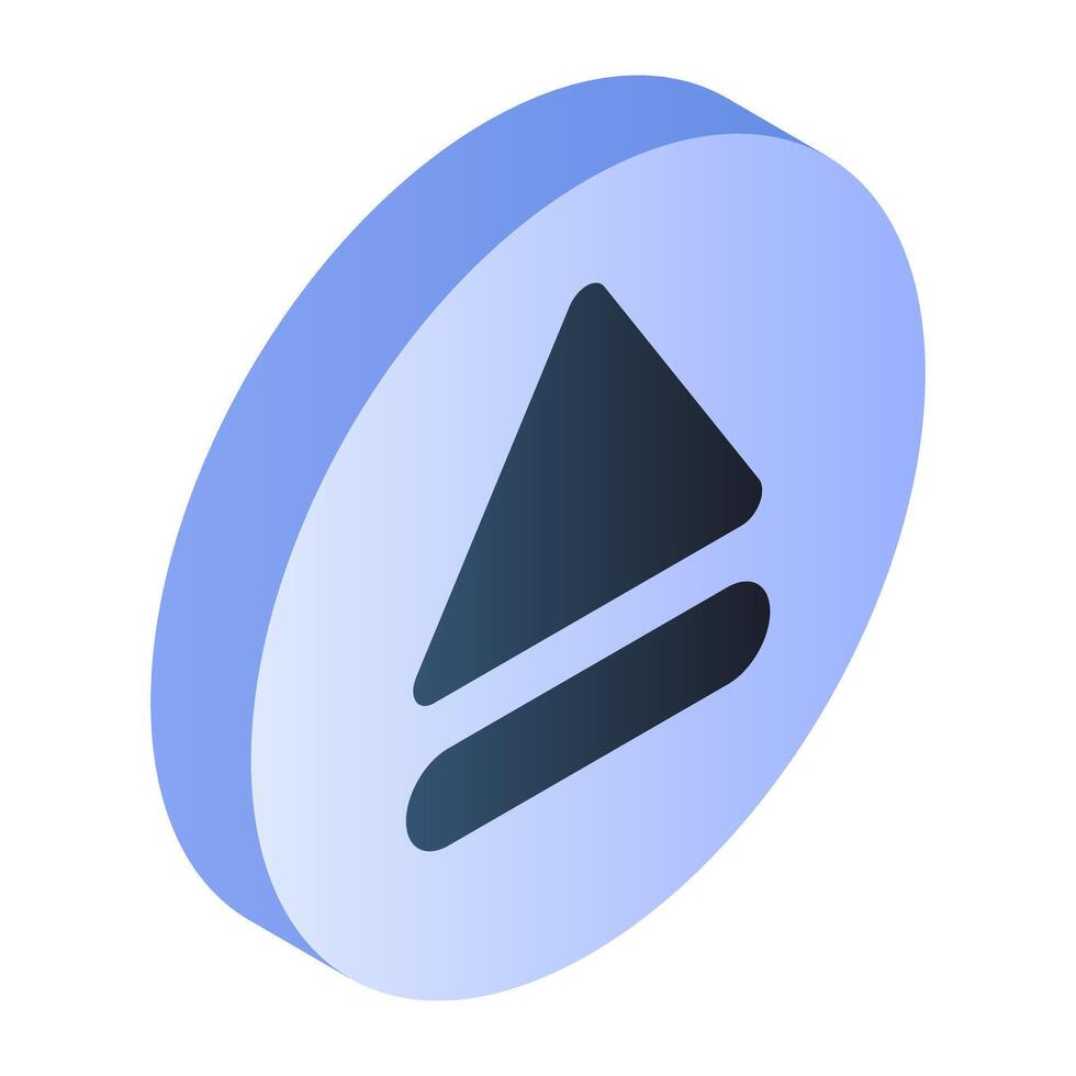 Conceptual flat isometric icon of playback button vector
