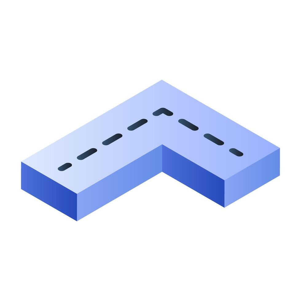 Conceptual flat isometric icon of road vector