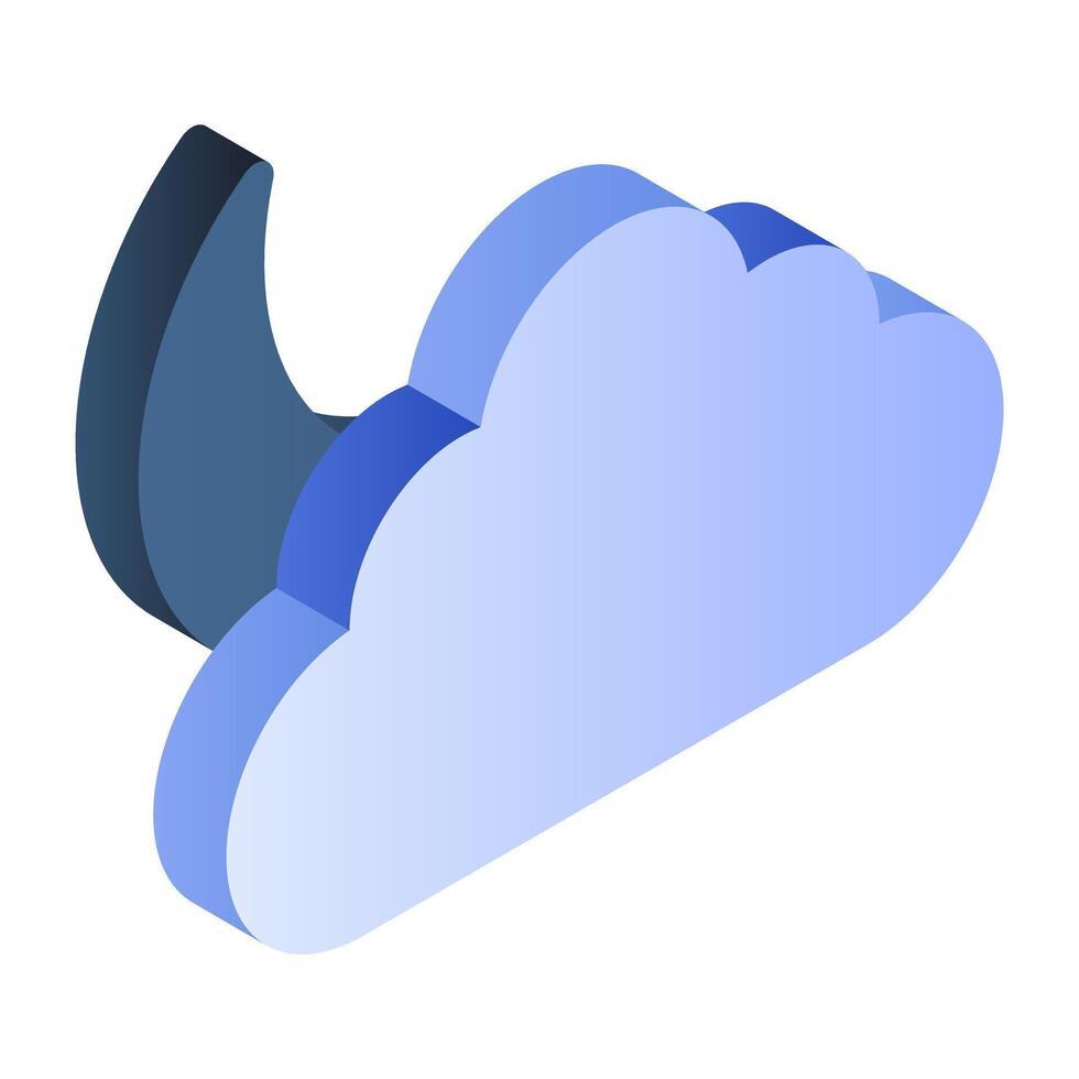 An icon design of cloudy night vector