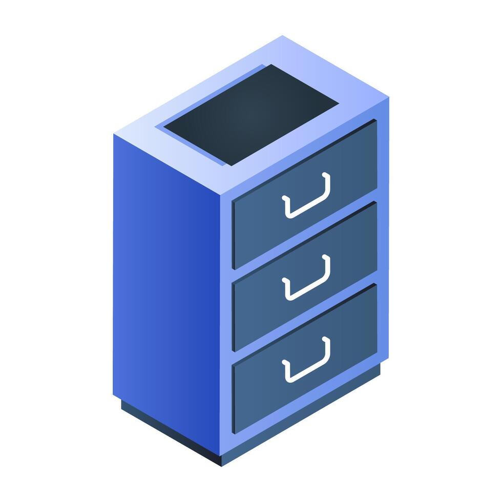 An icon design of chest of drawers vector