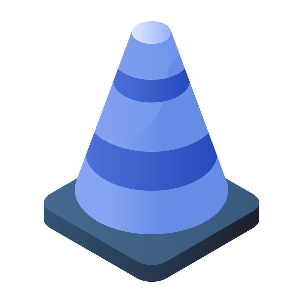 Trendy design of construction cone vector