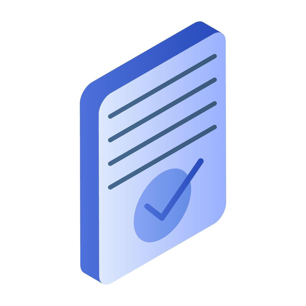 Modern design icon of verified file vector