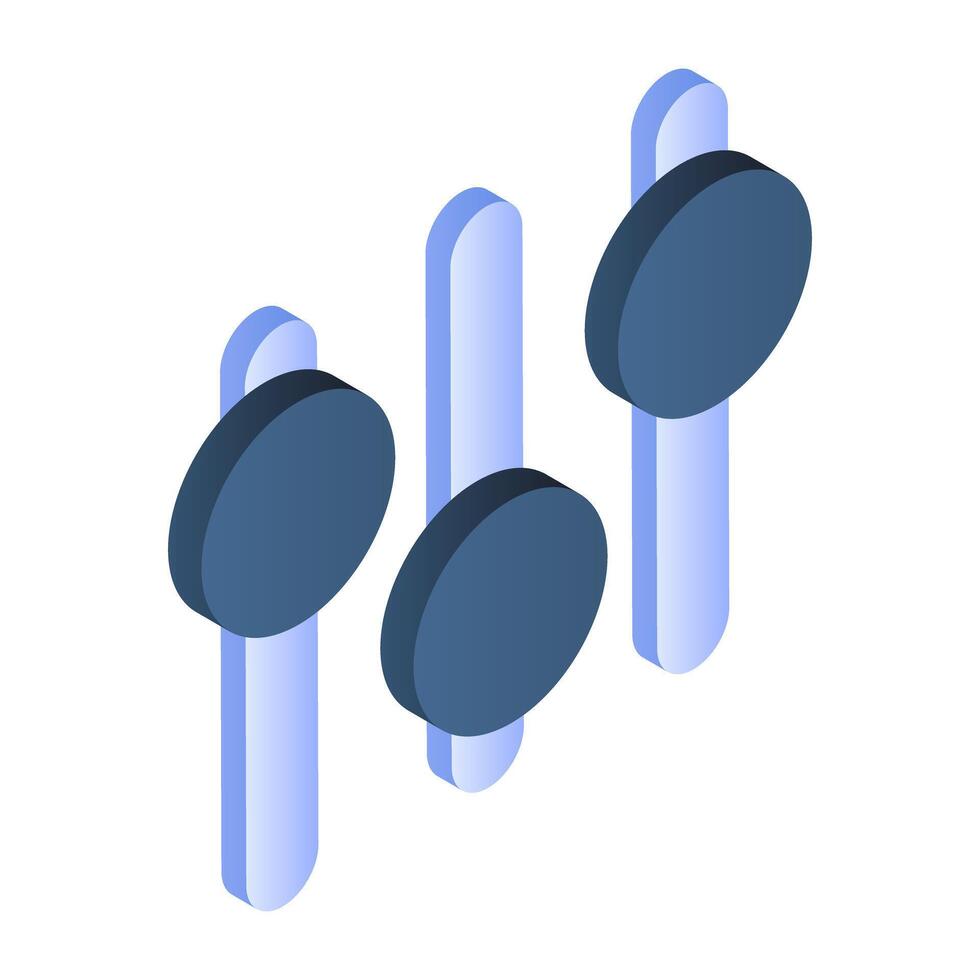 An editable design icon of equalizer vector