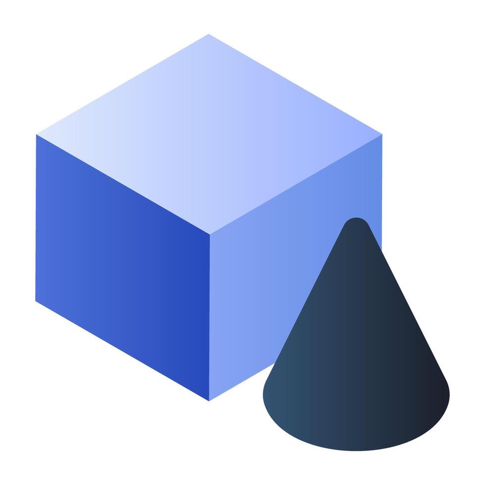 Math shapes, geometric shapes concept icon vector