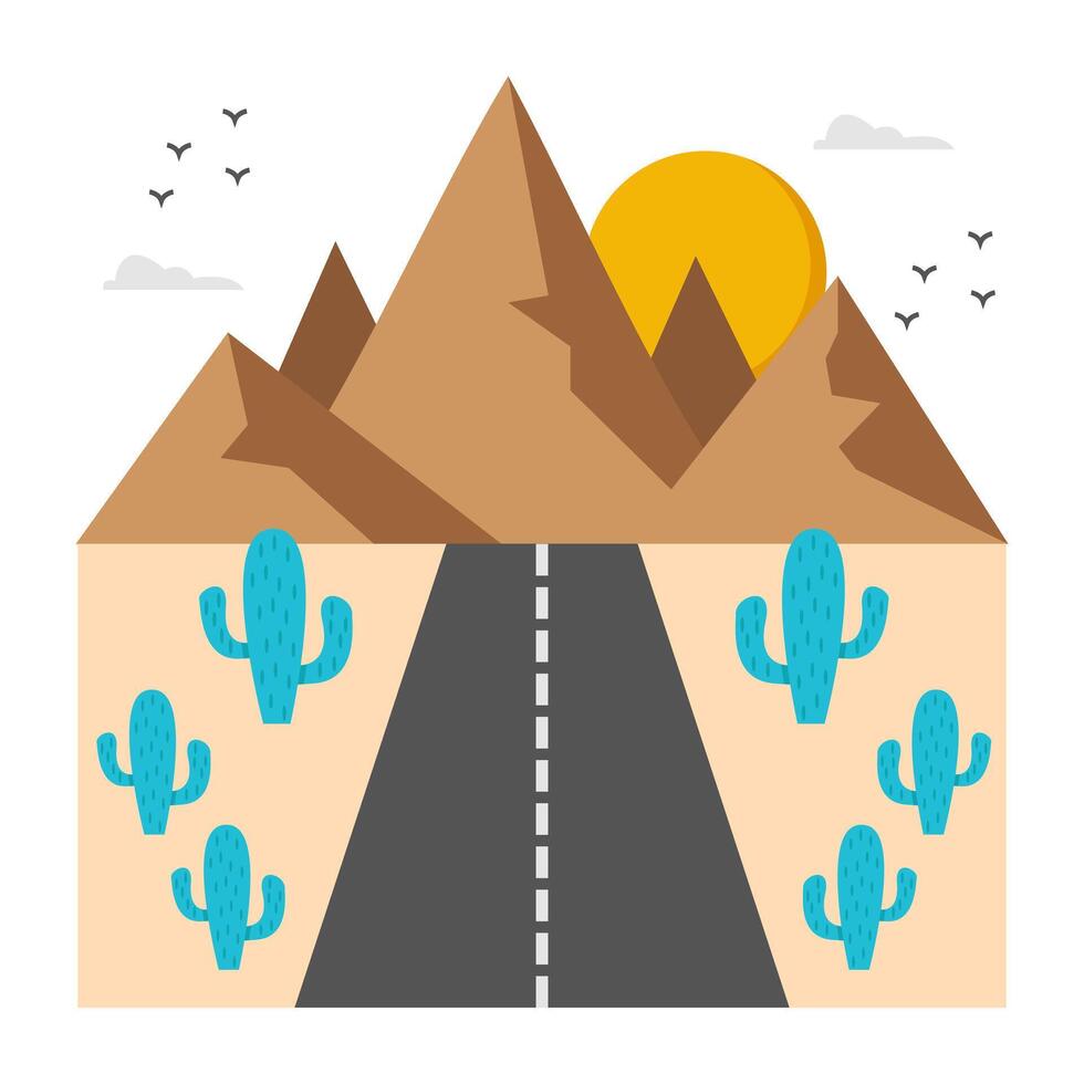 A premium design icon of desert landscape vector