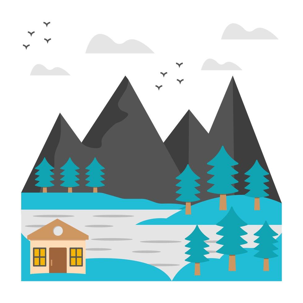 Modern design icon of beach home landscape vector