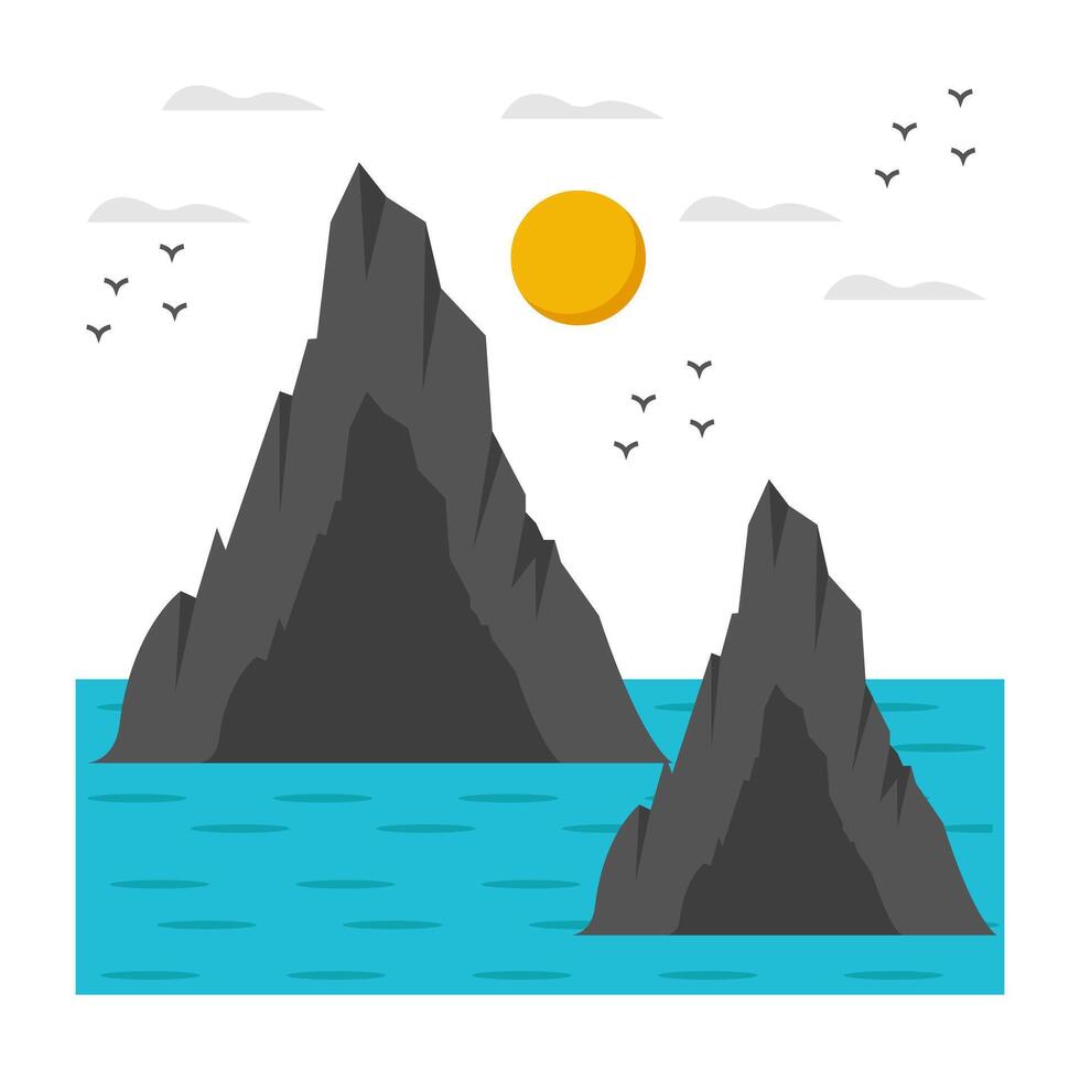 Premium download icon of sea landscape vector