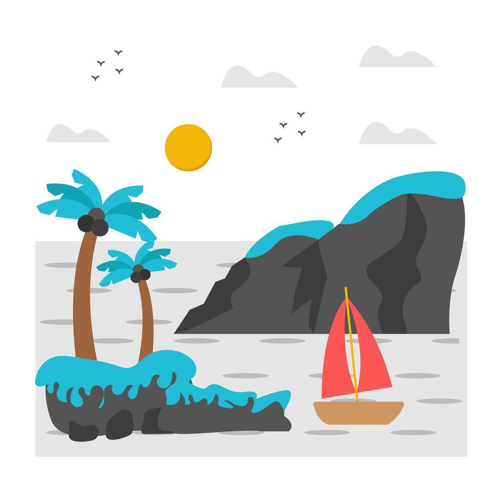Modern design icon of island landscape vector