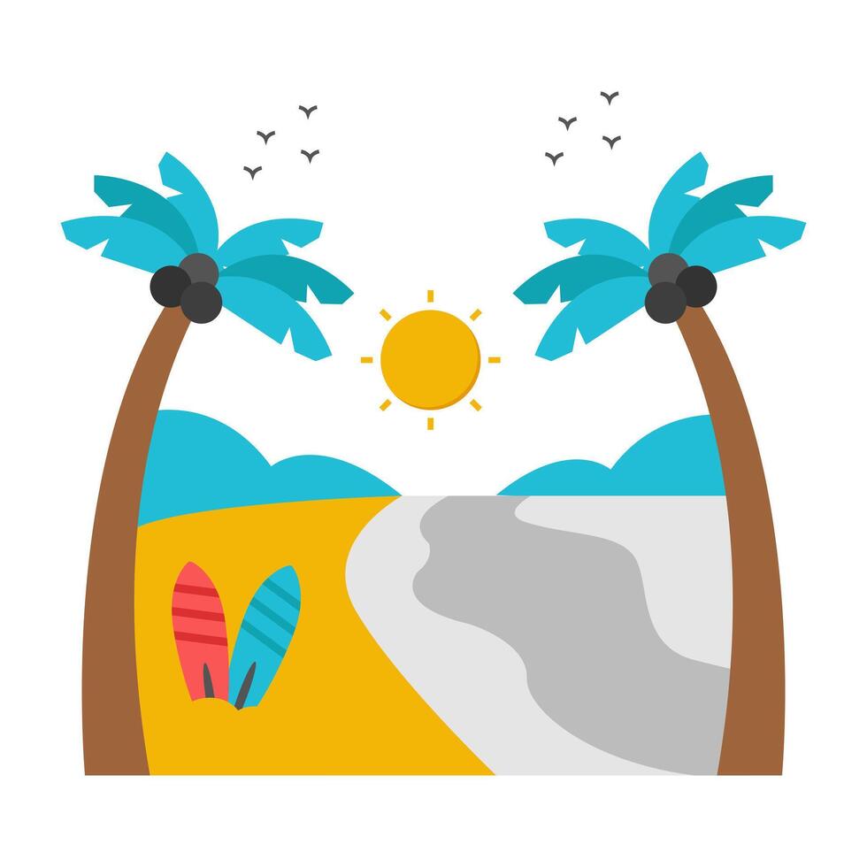 A colored design icon of beach landscape vector