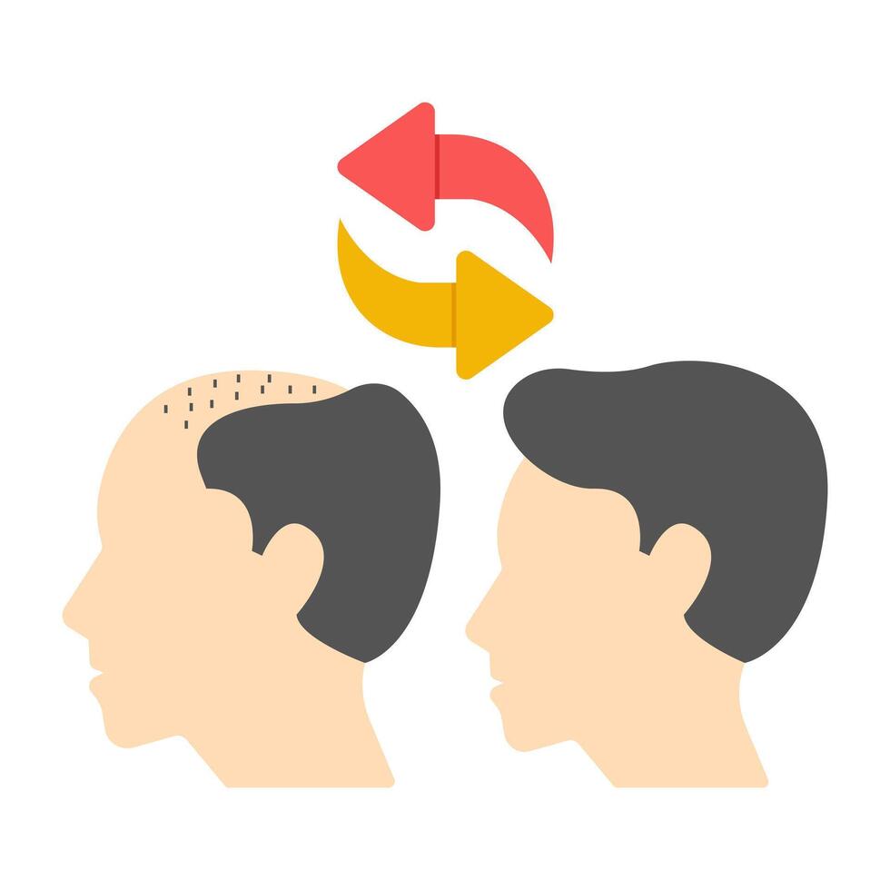 An icon design of hair transplant vector