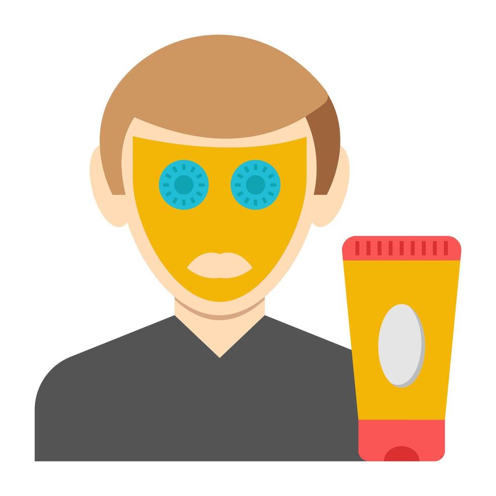 A flat design icon of face mask vector