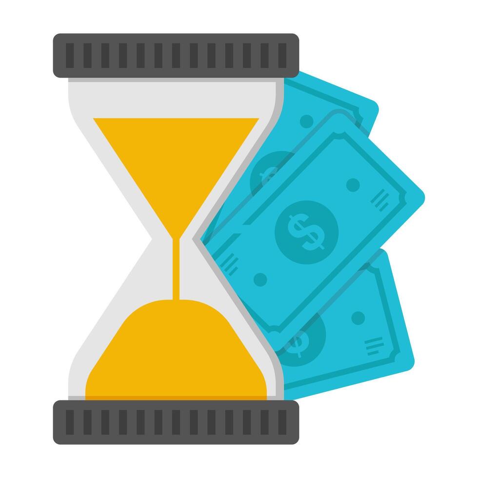 Creative design icon of time is money vector