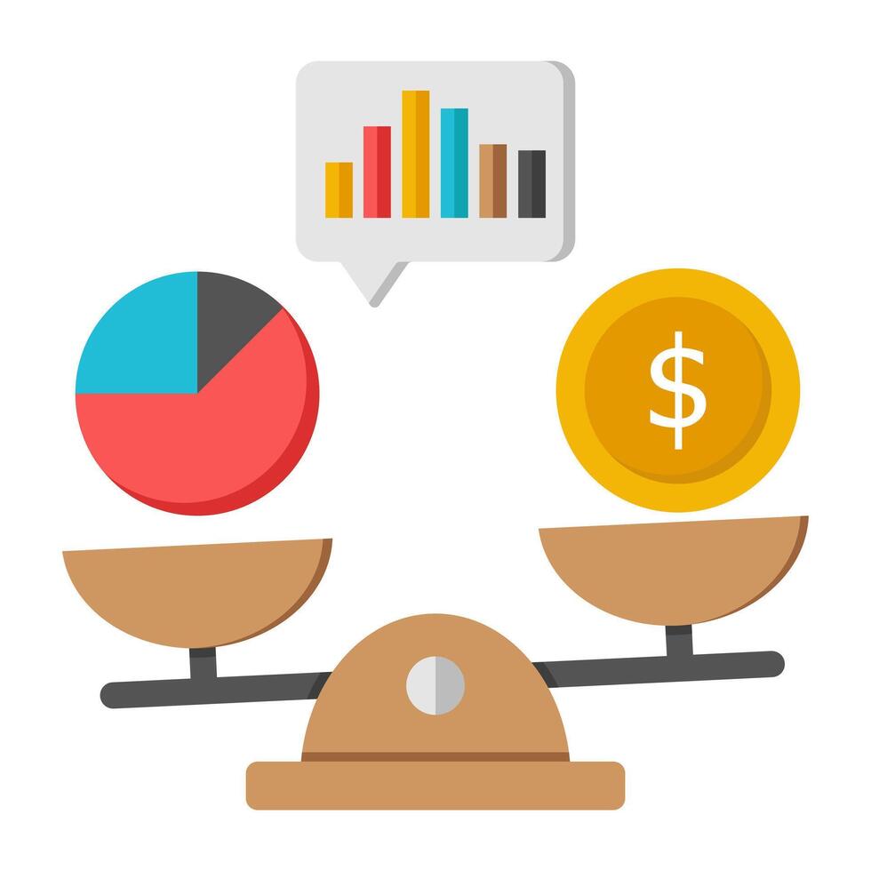 An icon design of balance scale vector