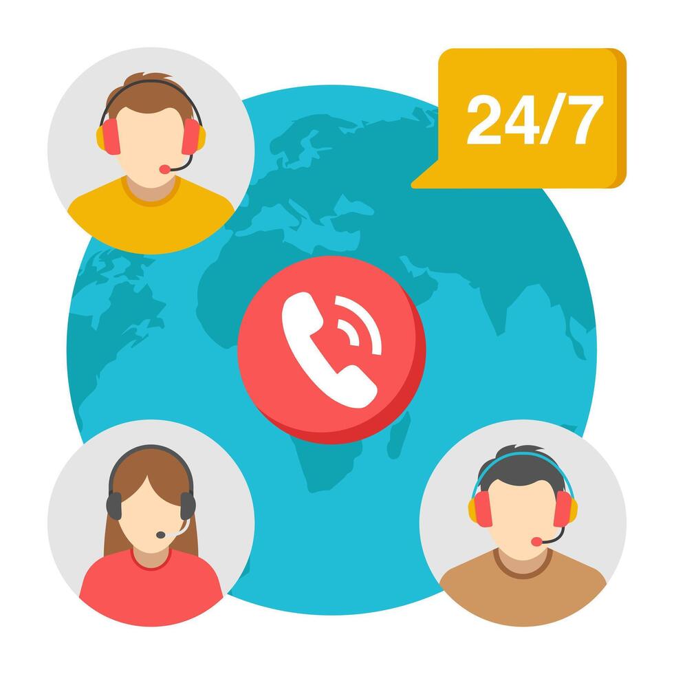 Unique design icon of global customer service vector
