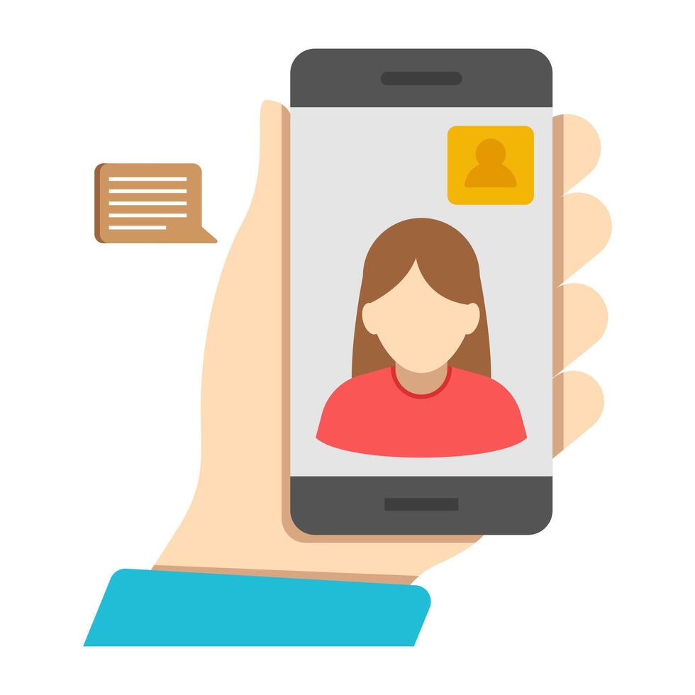 A flat design icon of mobile call vector