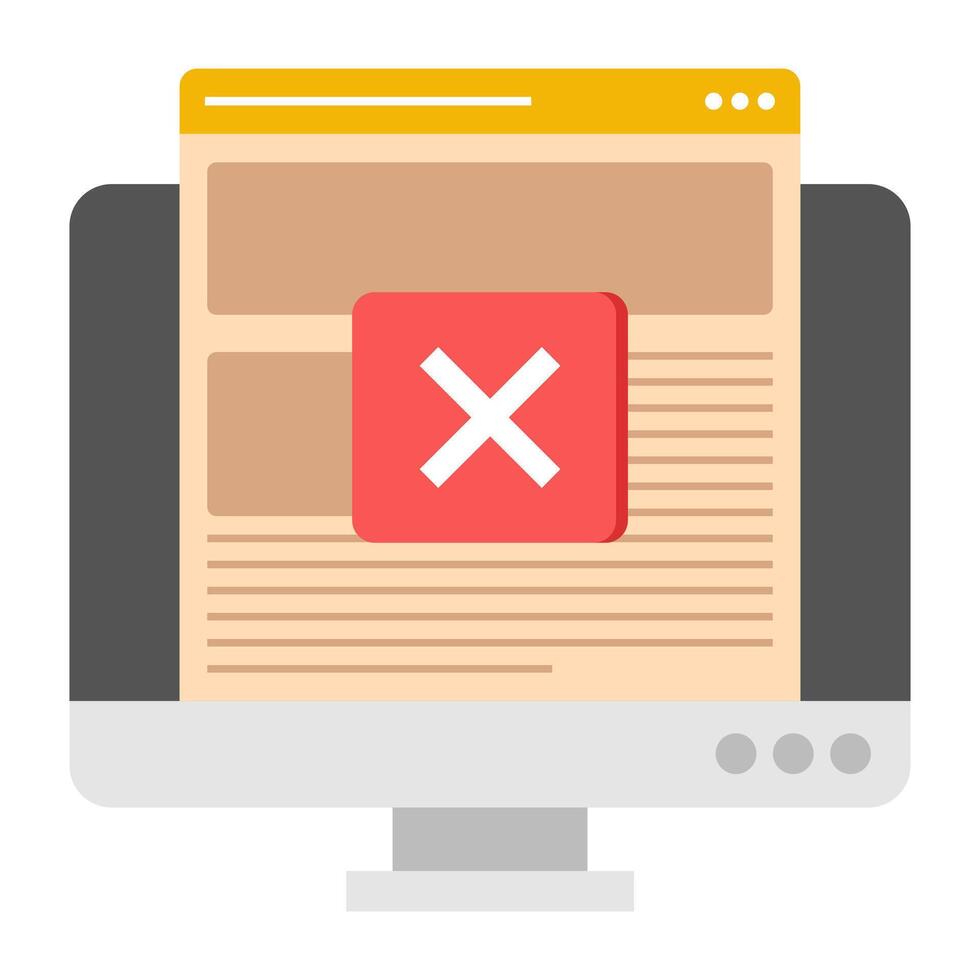 Editable design icon of block website vector