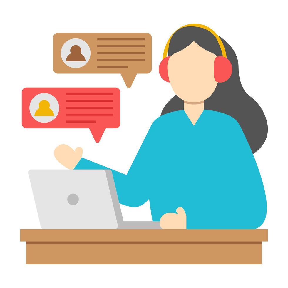 A colored design icon of customer service representative vector