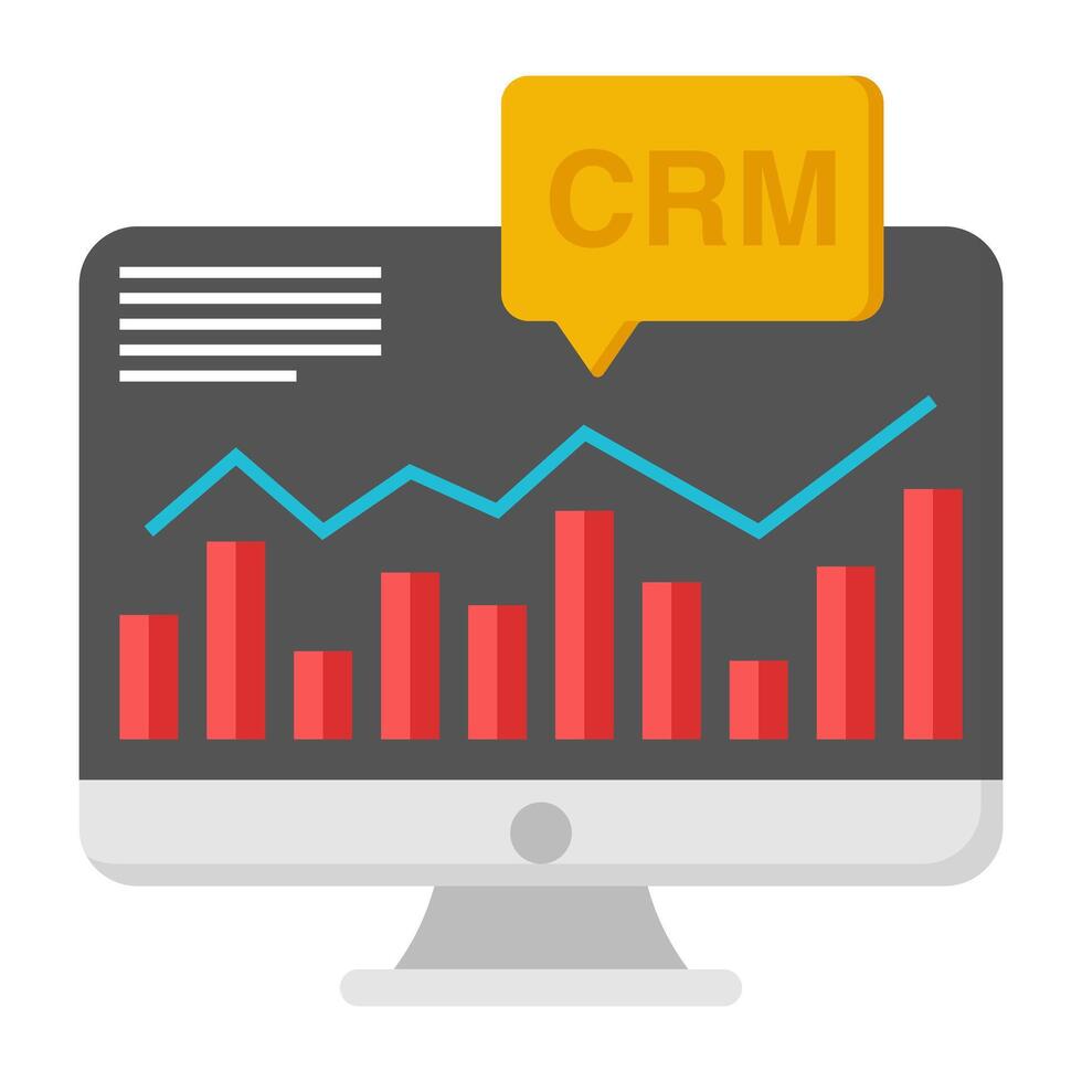 Editable design icon of crm analytics vector