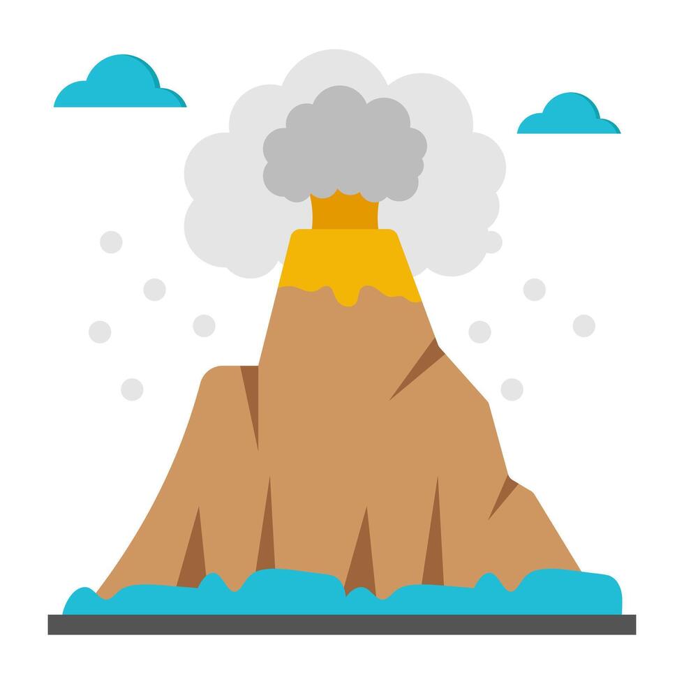 An editable design icon of volcano vector