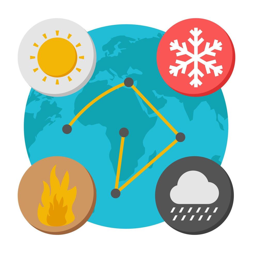 A trendy design icon of climate change vector