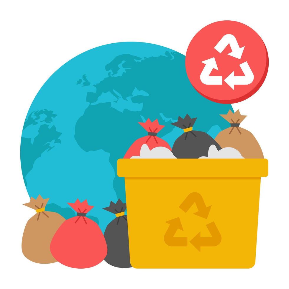 Unique design icon of global recycling vector