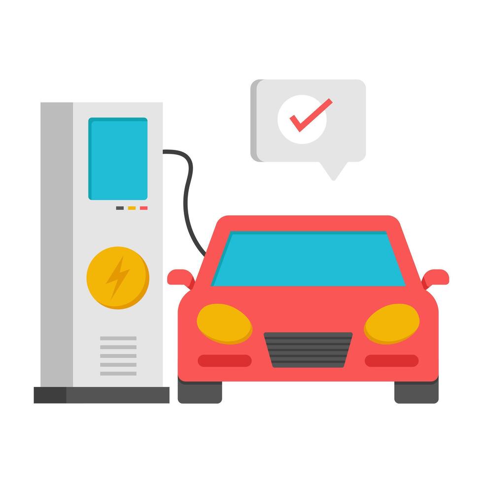 An icon design of electric car charging vector