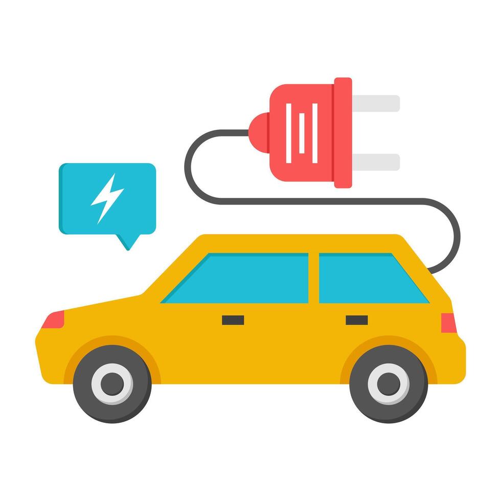 An icon design of electric car charging vector