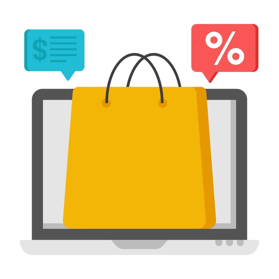 A colored design icon of shopping sale chat vector