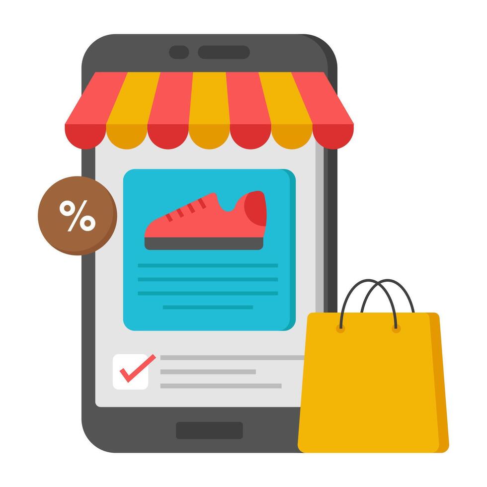 Perfect design icon of mobile shoe shop vector