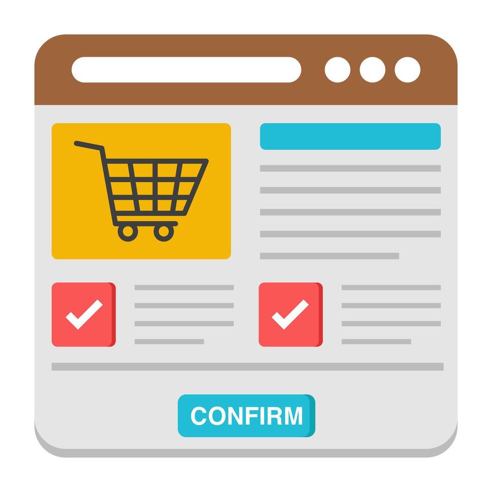 Premium design icon of web shopping vector