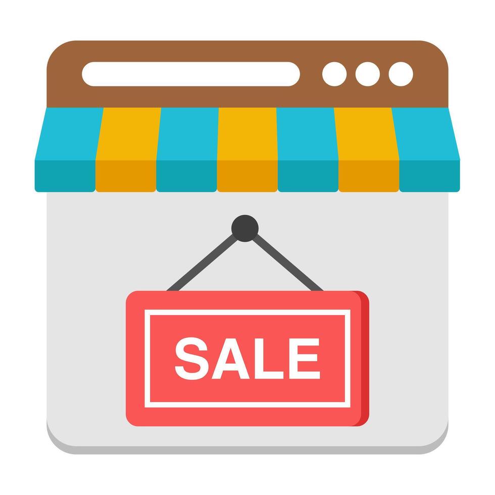 A colored design icon of web sale vector
