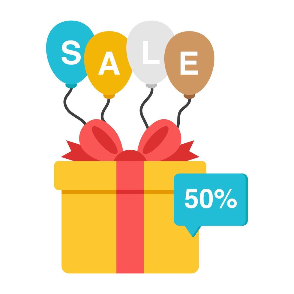 Modern design icon of sale present vector