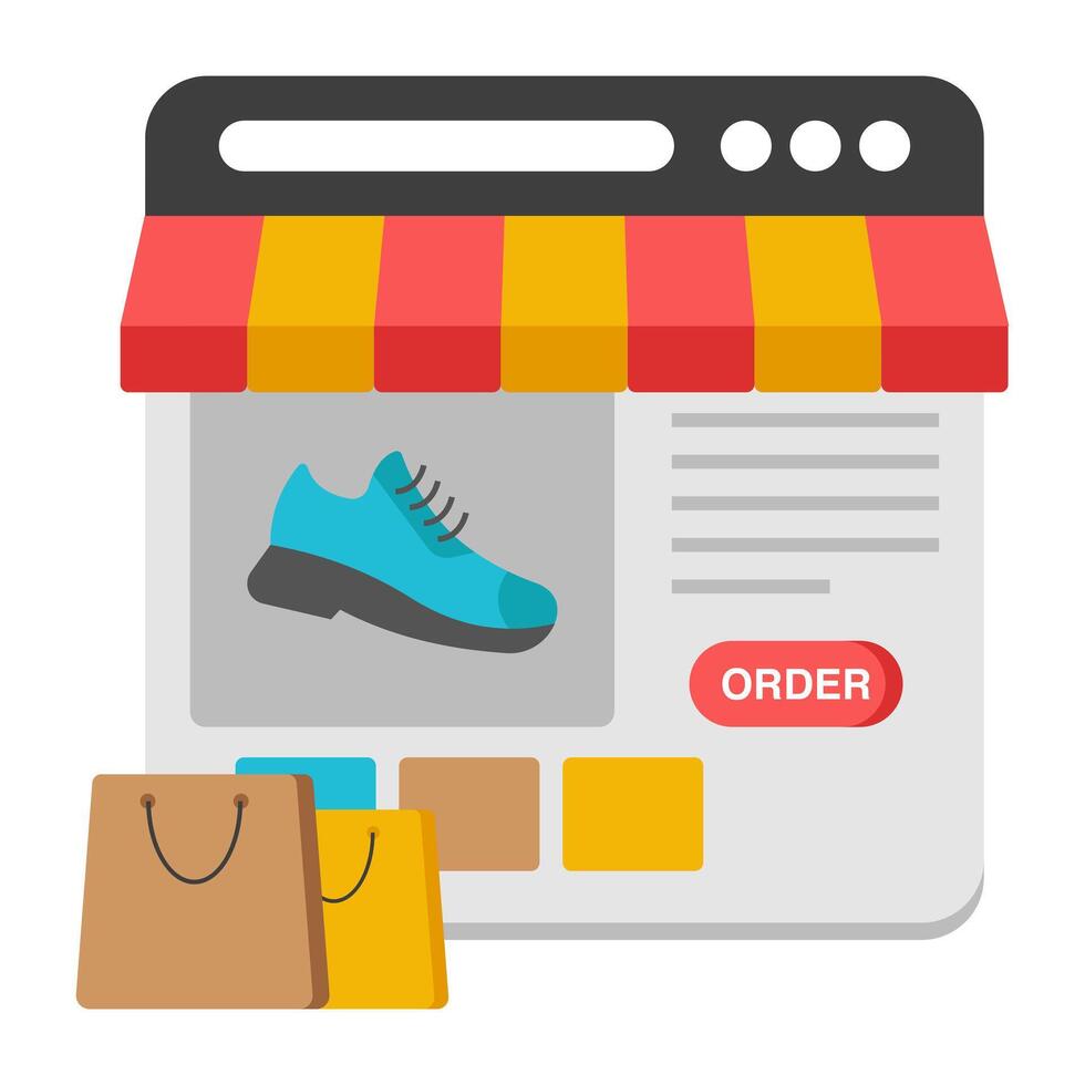 A flat design icon of web shoe shop vector