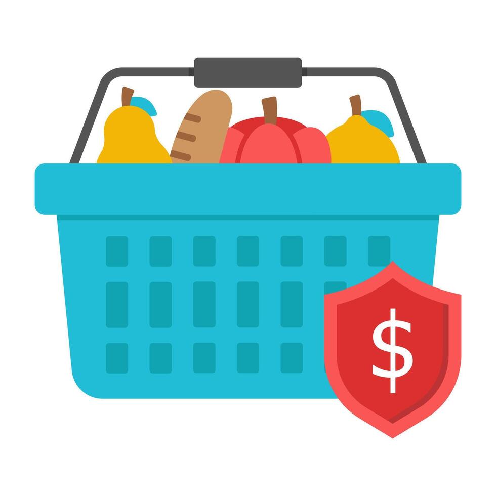 An icon design of secure shopping basket vector