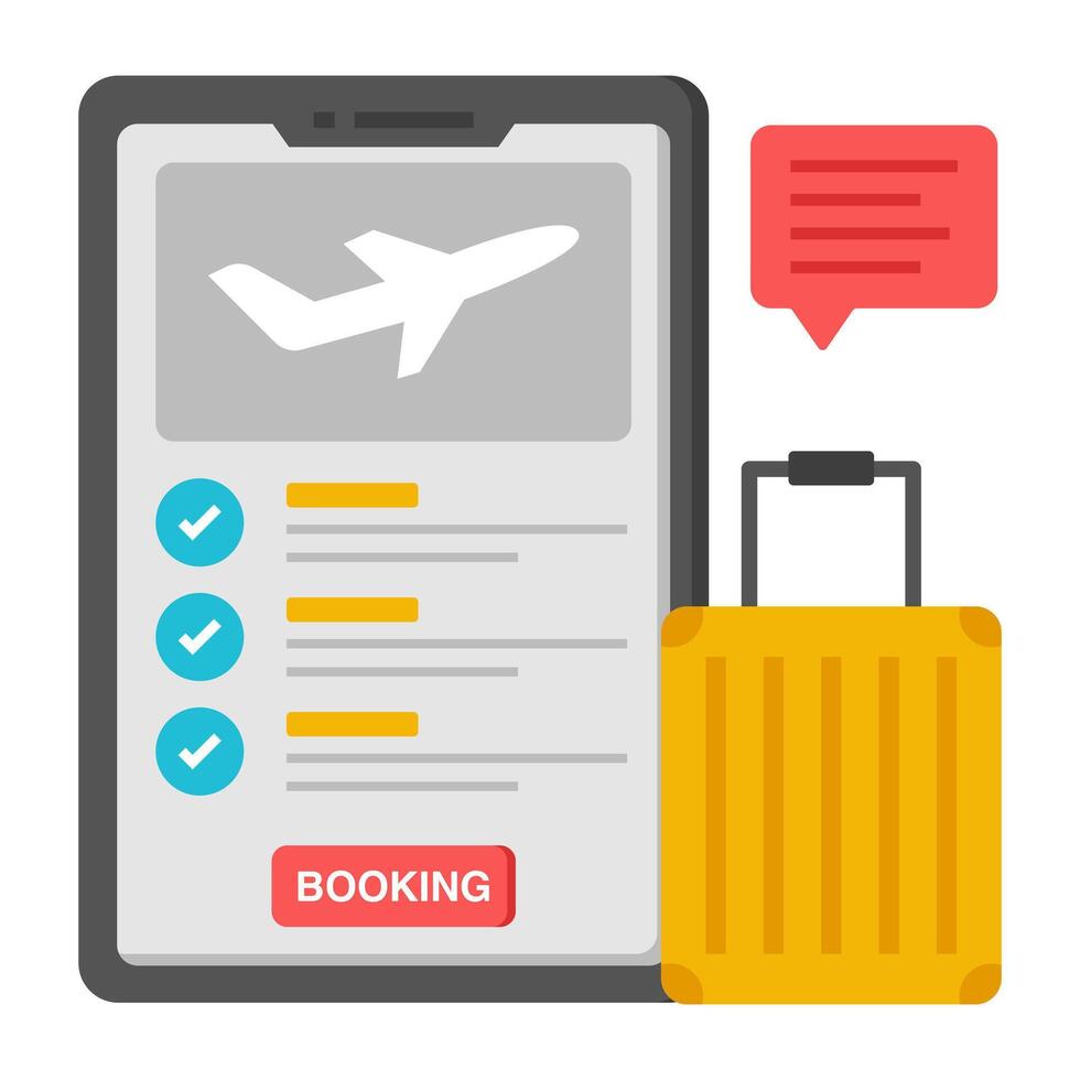 A beautiful design icon of mobile flight booking vector