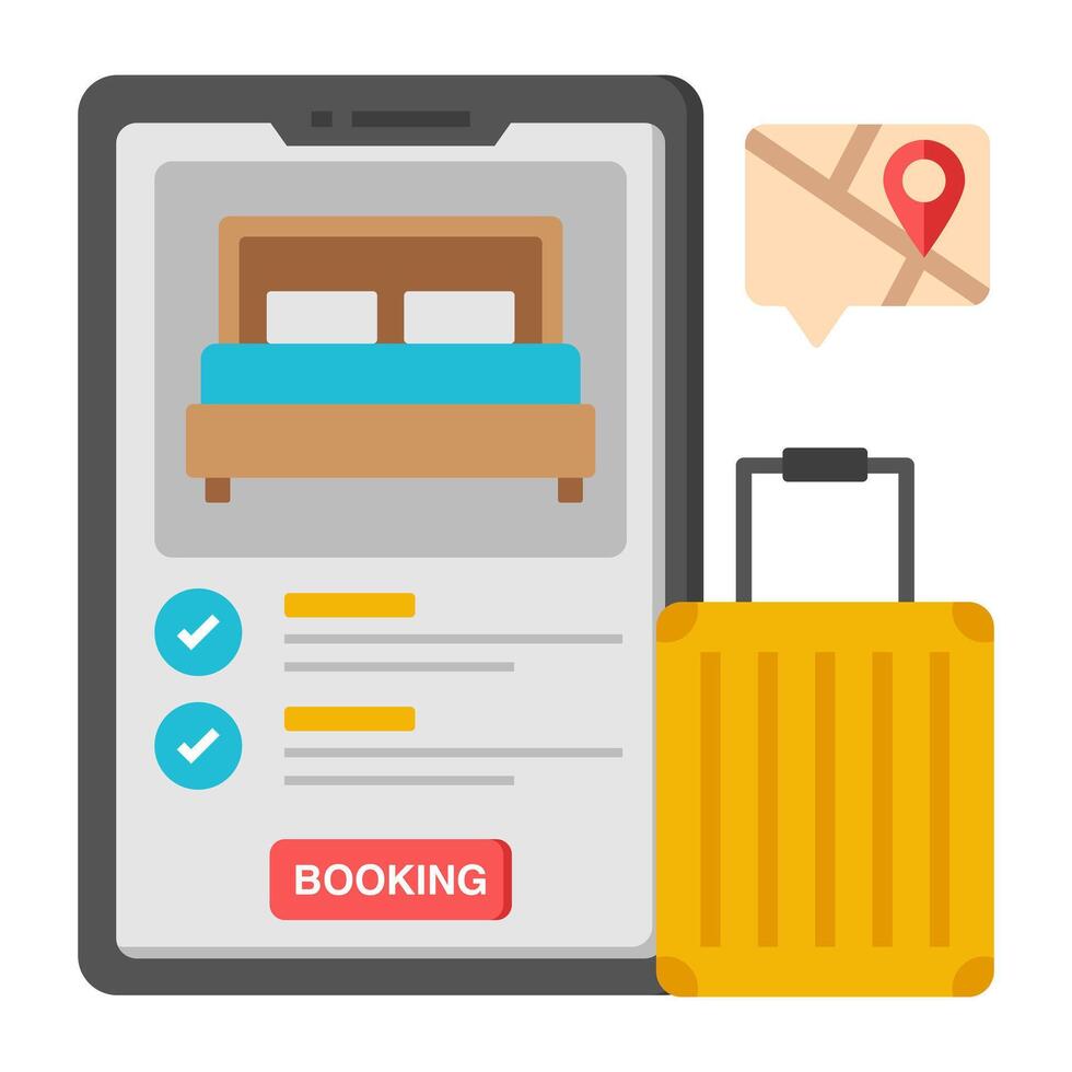 An icon design of mobile hotel booking vector