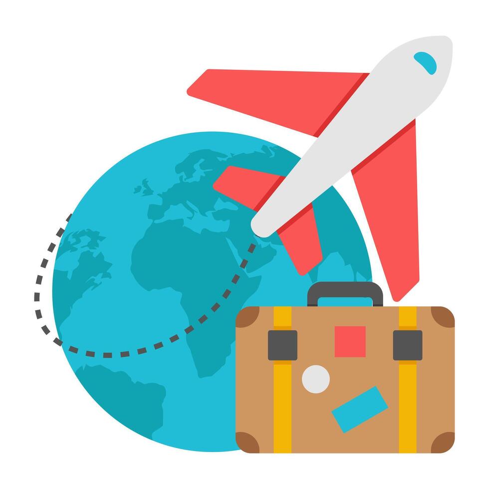 Premium download icon of world tour vector