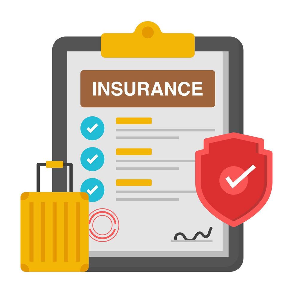 Trendy design icon of travel insurance paper vector