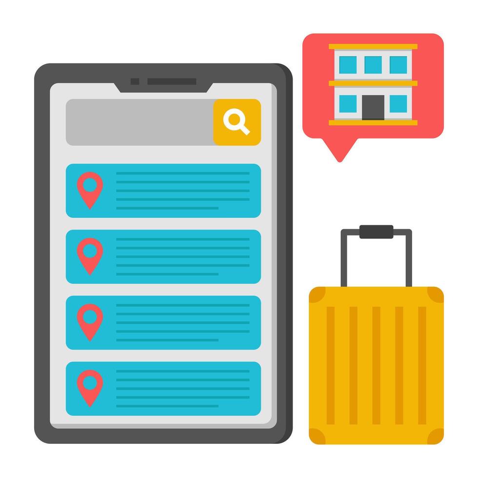 An icon design of mobile hotel location vector