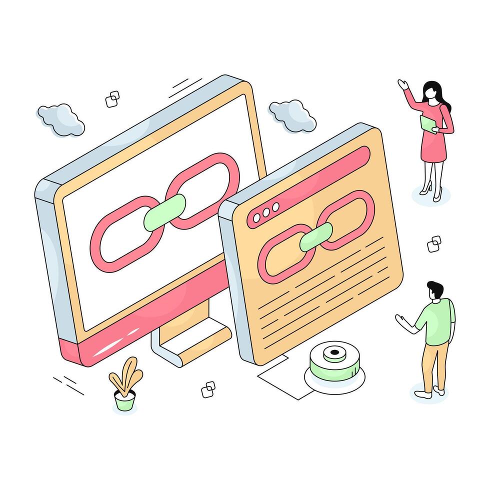 An illustration design of linked website vector